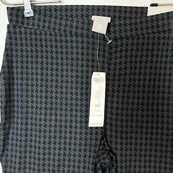 Chico’s NEW Houndstooth Print Ponte Luxe Mid Rise Leggings Pants Sz 4 - Picture 3 of 7